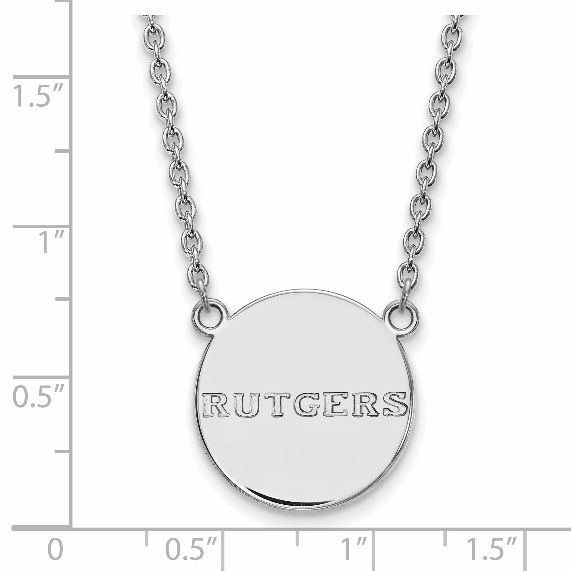 Sterling Silver Rutgers Pendant in Heart by LogoArt