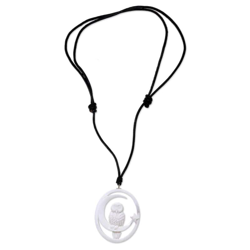 NOVICA Handmade Leather 'Magic Night' Necklace (Indonesia)