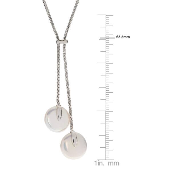 Freshwater Multi-Color Coin Pearl Lariat 18 Necklace14k Yellow Gold Freshwater Multi-Color Coin Pearl Lariat 18 Necklace14k Yellow Gold