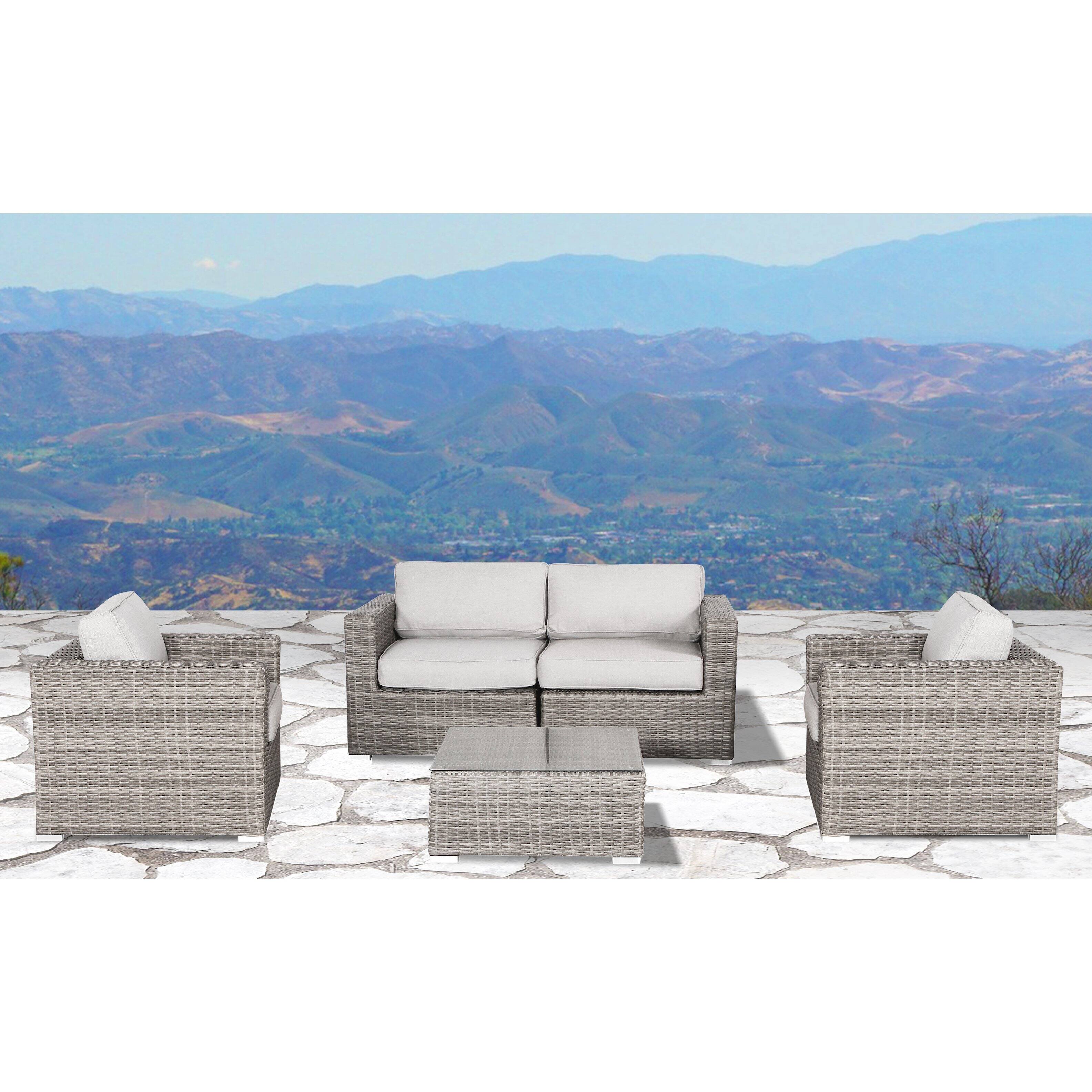 Shop Verona Wicker 5 Piece Deep Seating Group Resort Grade Outdoor