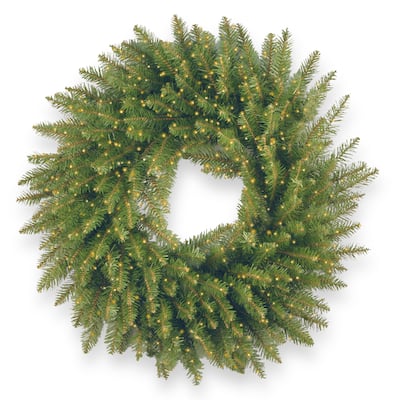 National Tree Company 2 ft. Kingswood Fir Wreath with Battery Operated Infinity Lights - 2 ft