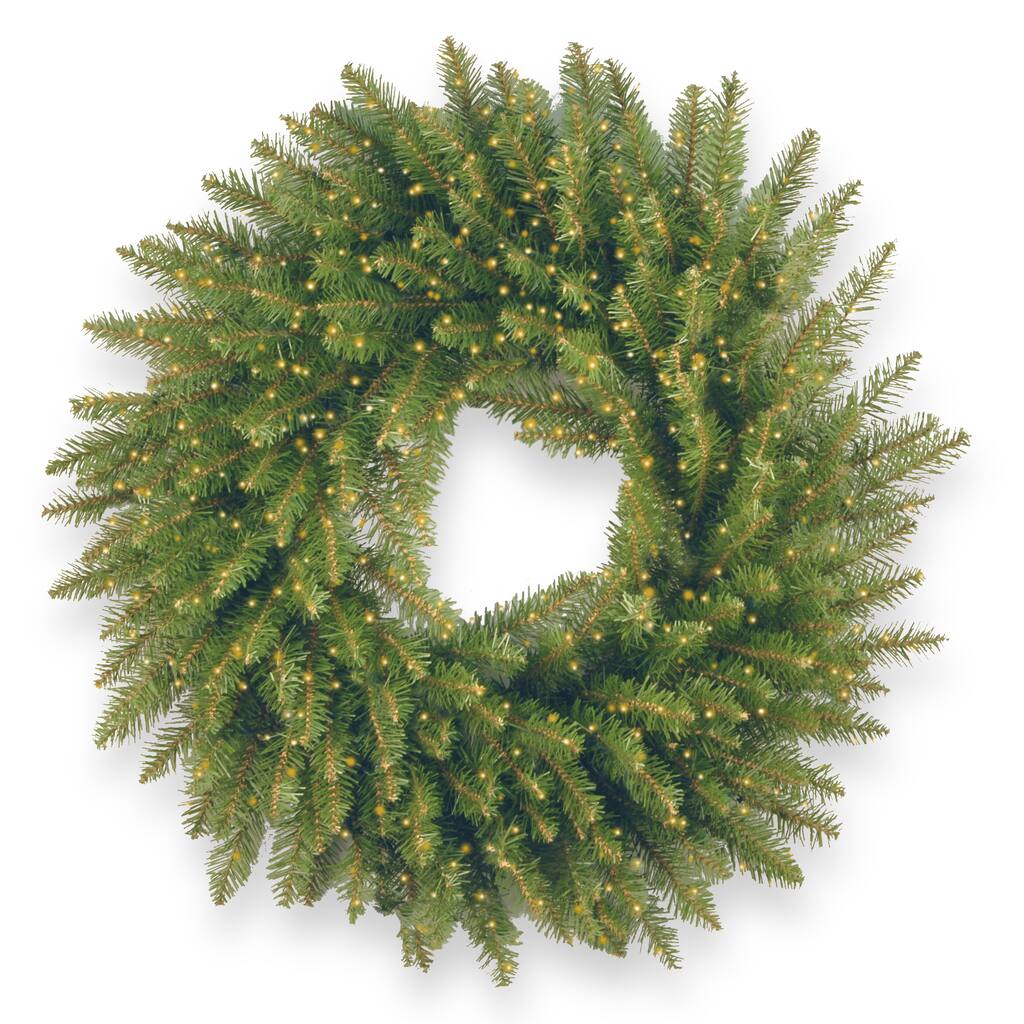 National Tree Company 2 ft. Kingswood Fir Wreath with Battery Operated Infinity Lights - 2 ft