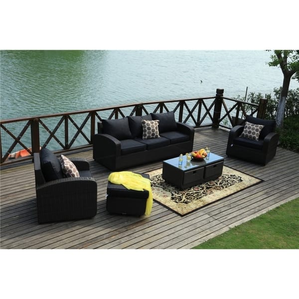 Shop Strathmere 5 Piece Wicker Patio Furniture Set With Storage