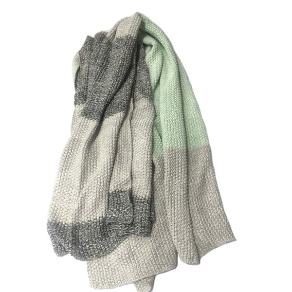 Vena Collection Green/ Grey Striped Cotton Throw Blanket by Pink ...