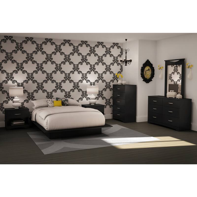 South Shore Step One Queen Platform Bed and Headboard (54/60'')