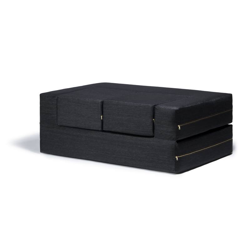 Jaxx Denim Zipline Modular Sleeper Loveseat and Ottomans Set