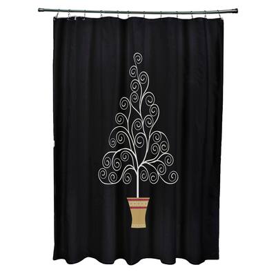 Filigree Tree Holiday Print Shower Curtain