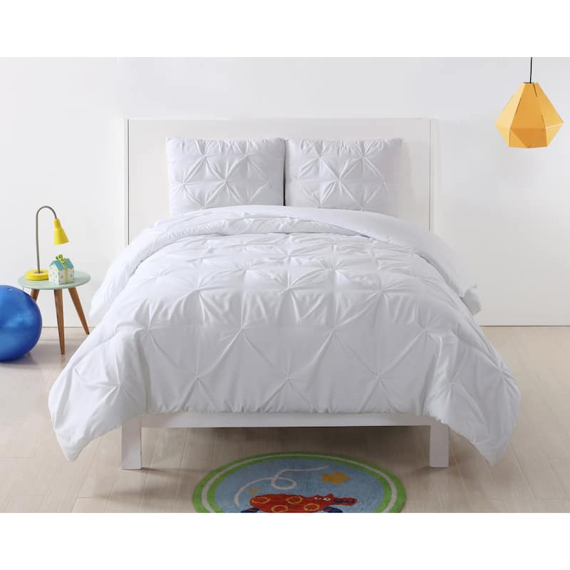 My World Pinch Pleat Solid Reversible Comforter Set