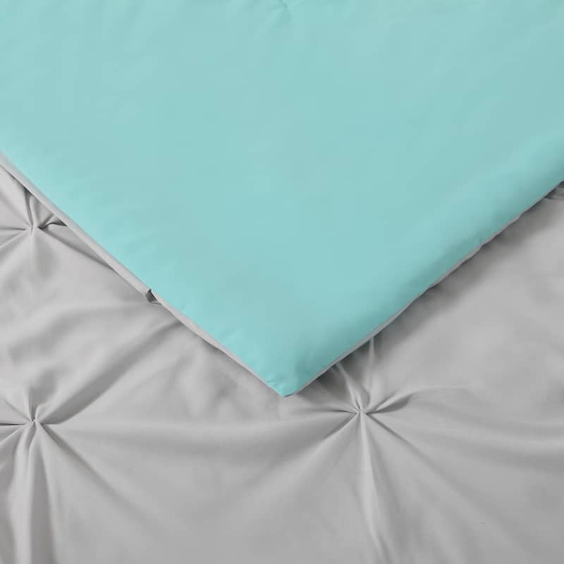 My World Pinch Pleat Solid Reversible Comforter Set