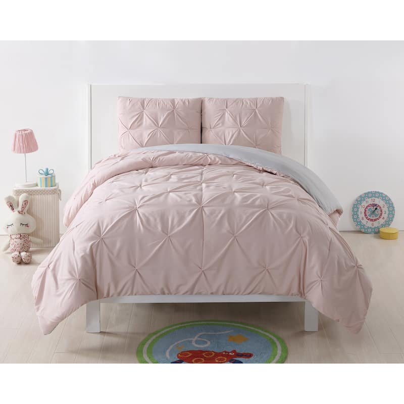 My World Pinch Pleat Solid Reversible Comforter Set