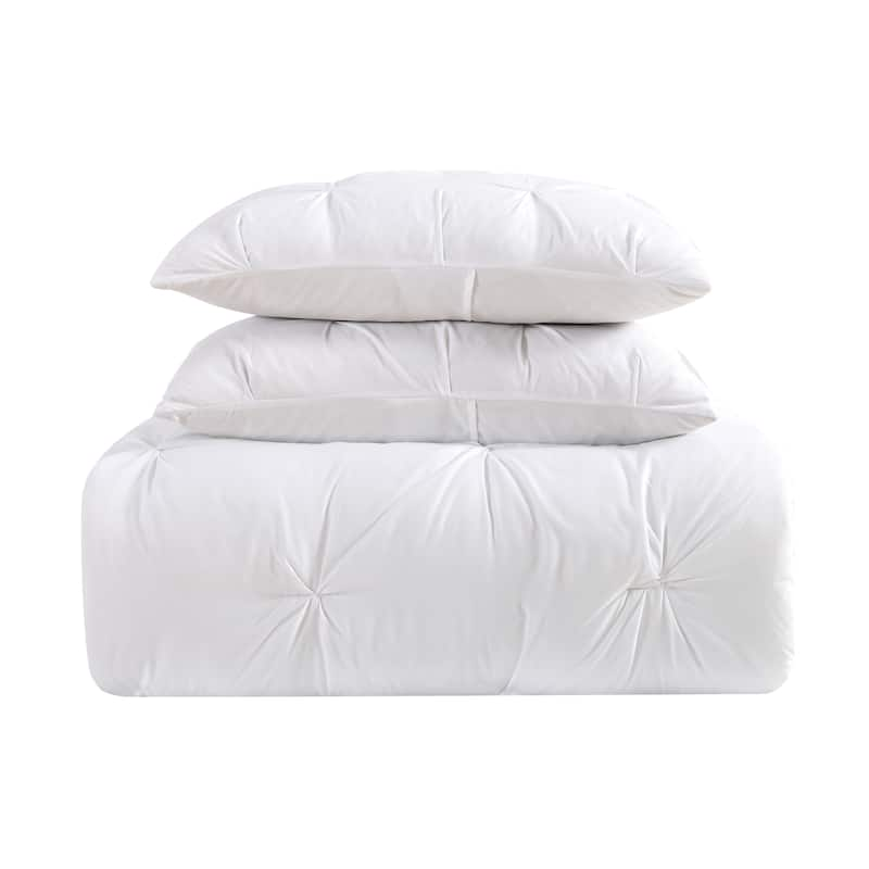 My World Pinch Pleat Solid Reversible Comforter Set