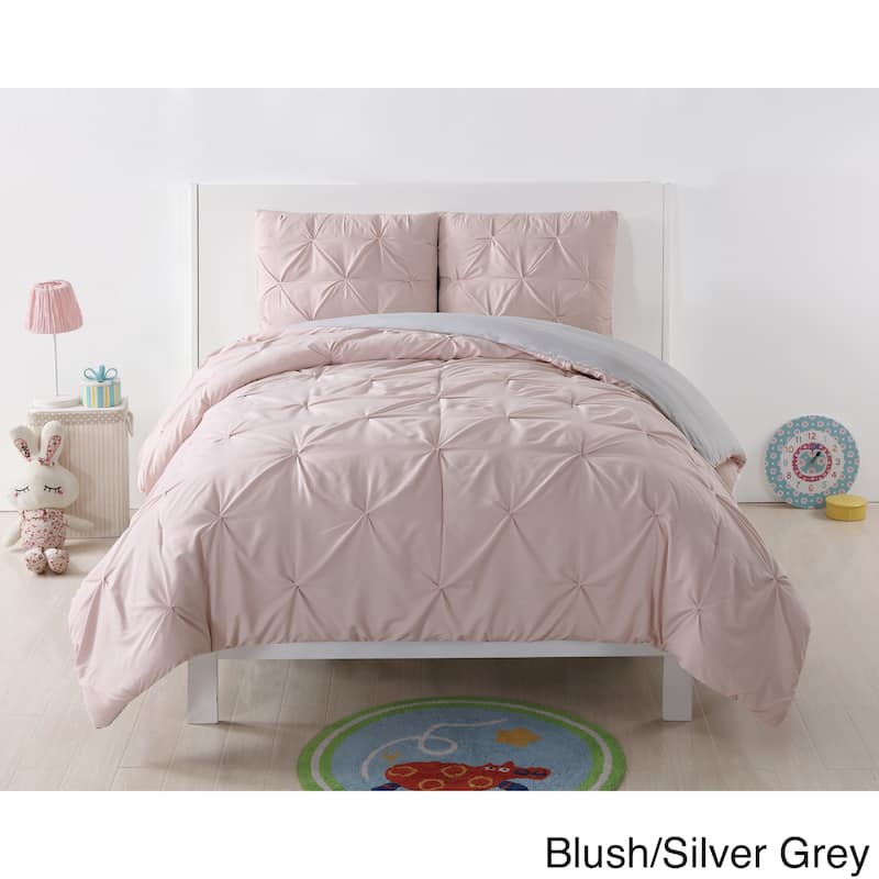 My World Pinch Pleat Solid Reversible Comforter Set