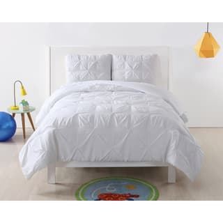 Laura Hart Kids Pinch Pleat Solid 3 Piece Comforter Set