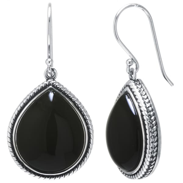 Sterling Silver Onyx Drop Earrings Free Shipping Today Sterling Silver Onyx Drop Earrings