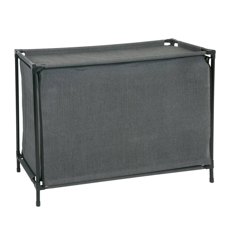 Simplify 16 Compartment Shoe Cubby Organizer with Cover - Grey - 14"x33"x24"