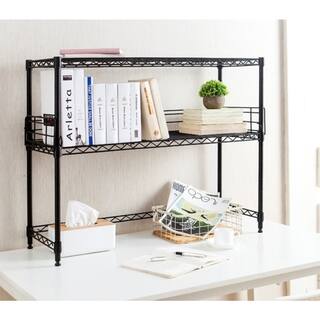 slide 1 of 4, Suprima Desktop Carbon Steel Bookshelf Black