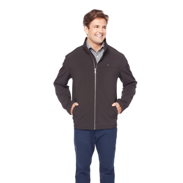 tommy hilfiger men's hooded soft shell jacket