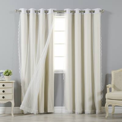Buy Beige Lace Curtains Drapes Online At Overstock Our Best