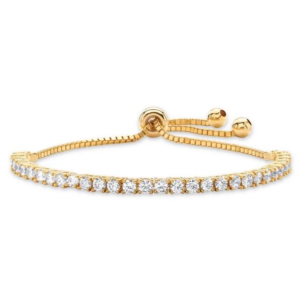 Sparkling Round Cubic Zirconia Bracelet Women Wedding Jewelry 14K Gold Plated Sparkling Round Cubic Zirconia Bracelet Women Wedding Jewelry 14K Gold Plated