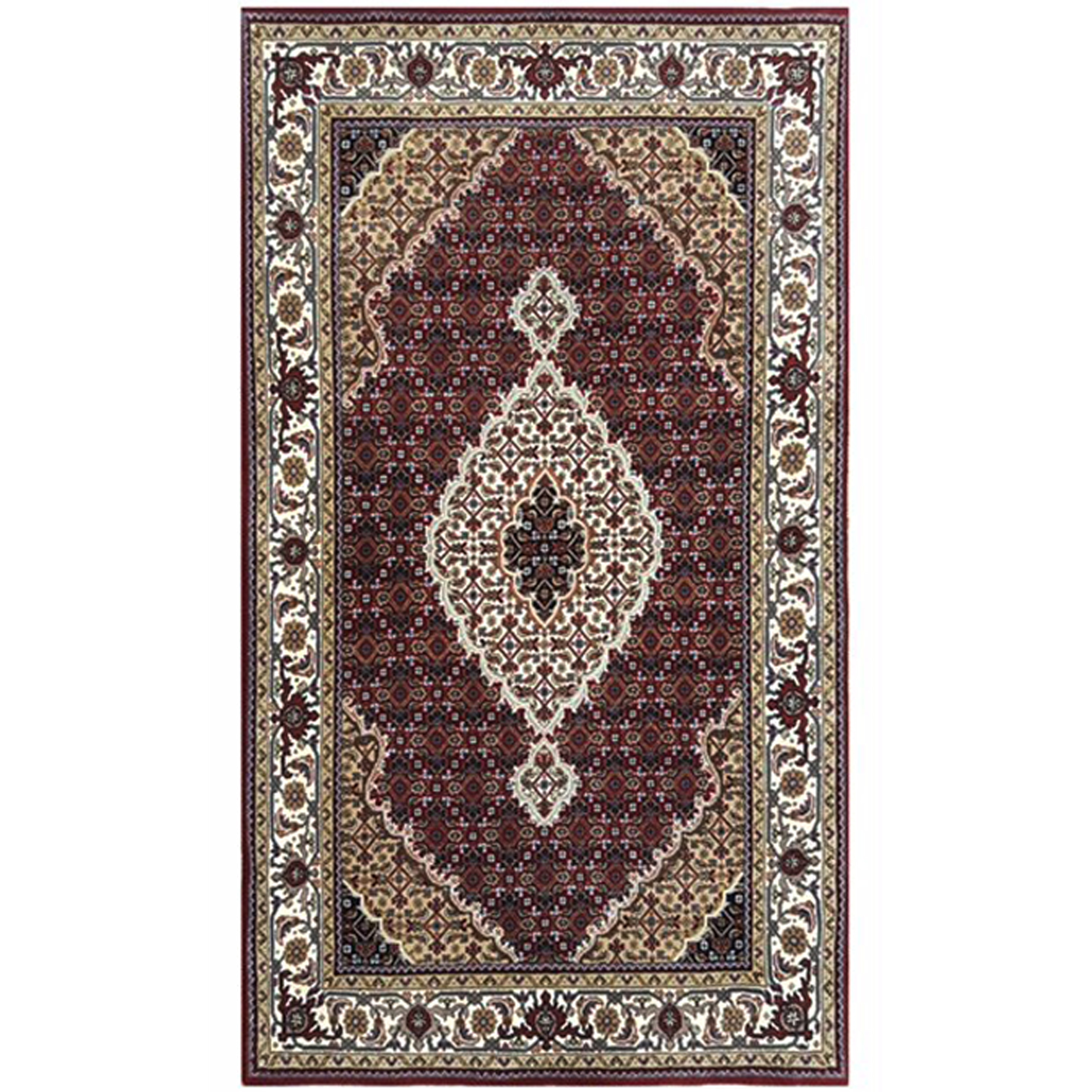 Handmade One Of A Kind Mahi Tabriz Wool Rug India 6 7 X 9 Mahi Tabriz Wool Rug India