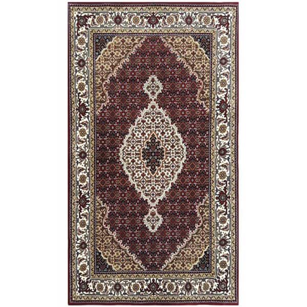 Handmade One Of A Kind Mahi Tabriz Wool Rug India 6 7 X 9 Mahi Tabriz Wool Rug India