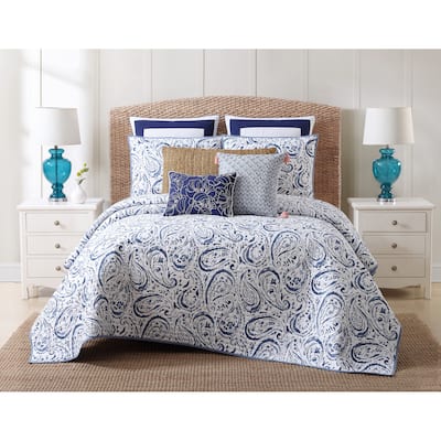 Oceanfront Resort Indienne Paisley Printed Cotton 3-Piece Quilt Set