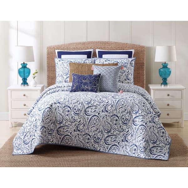 Oceanfront Resort Indienne Paisley Printed Cotton 3-Piece Quilt Set ...