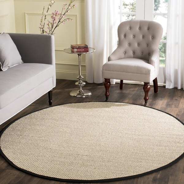 Safavieh Natural Fiber Coastal Solid Sisal Marble Black Area Safavieh Natural Fiber Coastal Solid Sisal Marble Black Area Rug 4 X27