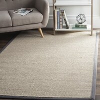 Safavieh Natural Fiber Coastal Solid Sisal Marble/ Dark Grey Area Rug - 8' X 8' Square