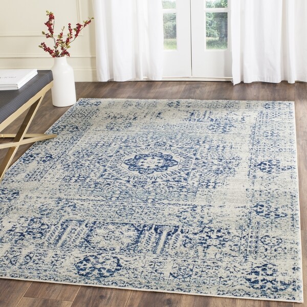 Safavieh Evoke Vintage Oriental Ivory Blue Area Rug 9 Safavieh Evoke Vintage Oriental Ivory Blue Area Rug 9 X27 Square