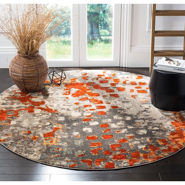 Safavieh Monaco Vintage Grey Orange Area Rug 9 X Round Safavieh Monaco Vintage Grey Orange Area Rug 9 X27