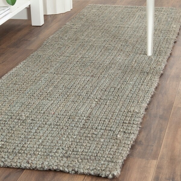 Safavieh Natural Fiber Coastal Geometric Hand-Woven Jute Grey Runner Rug - 2'3 x 19'