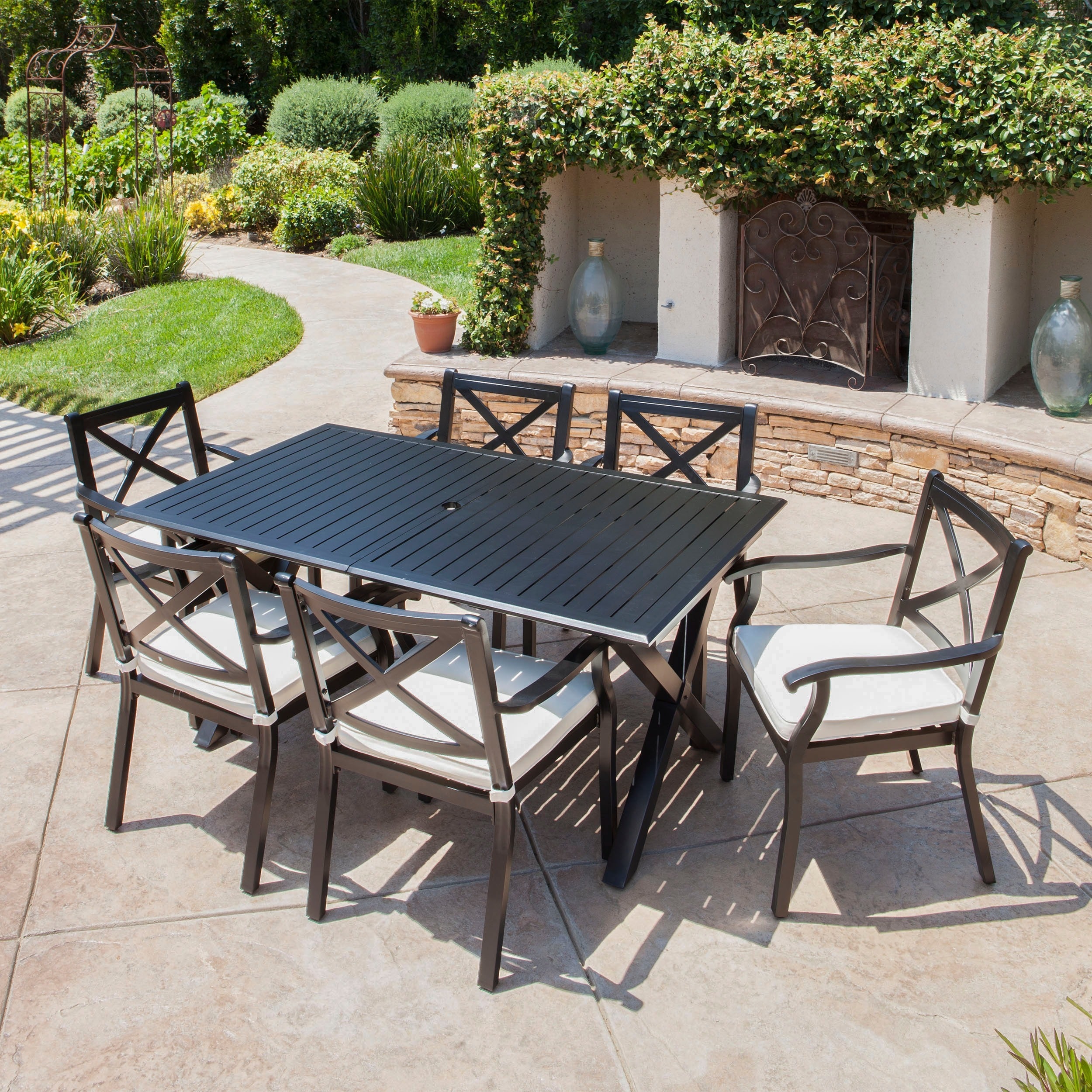 black cast aluminum patio dining sets