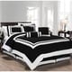 preview thumbnail 3 of 1, Hotel Capprice 7 Piece Queen Size Comforter Set in Black (As Is Item)