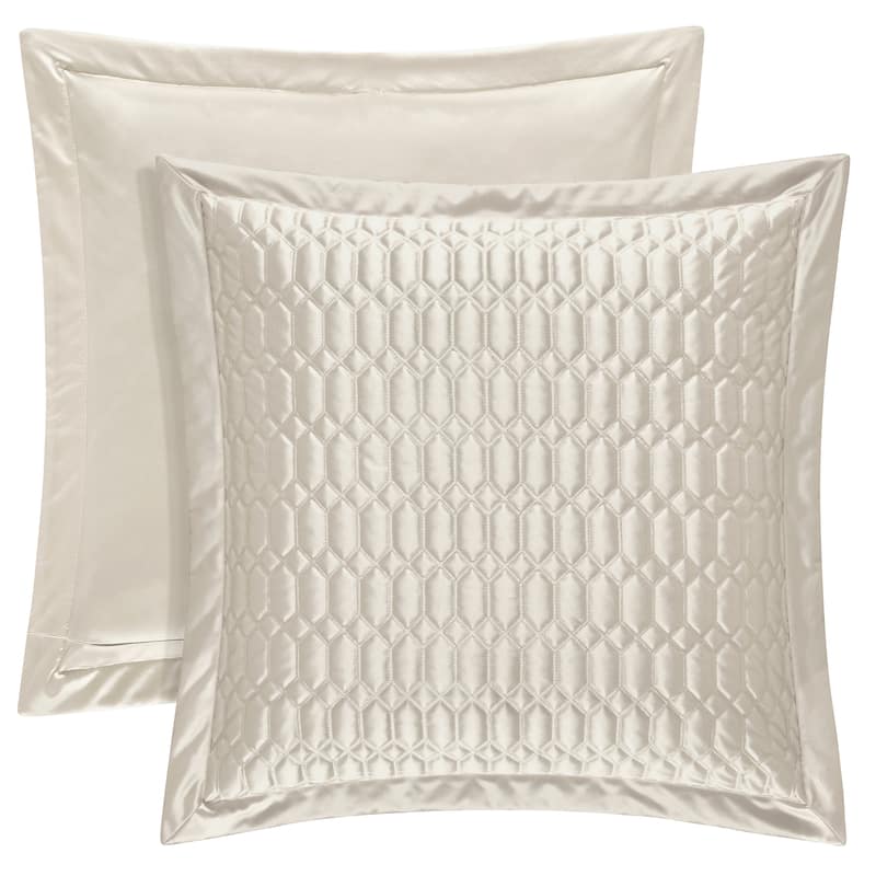 J. Queen New York Satinique Quilted Euro Sham - Natural