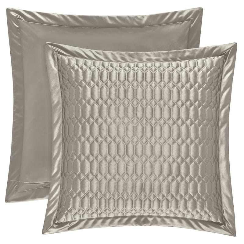J. Queen New York Satinique Quilted Euro Sham - Silver
