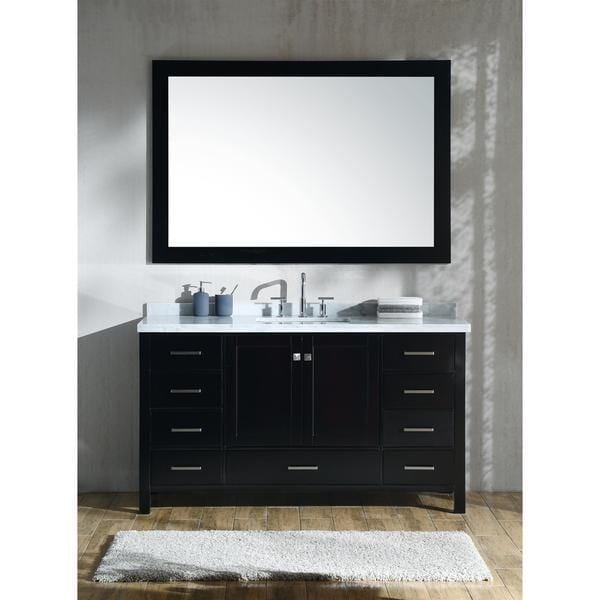 Ariel Cambridge Brown Wood 61-inch Single-sink Vanity Set