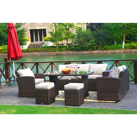 Cannes Outdoor 7-piece Patio Furniture Set with Side Storage Box by Direct Wicker
