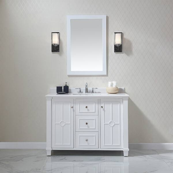 Ove Decors Positano White Wood 48 Inch Bathroom Vanity On Ove Decors Positano White Wood 48 Inch