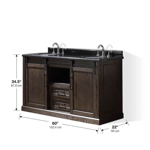 OVE Decors Santa Fe Rustic Walnut 60inch Bathroom Vanity Bed Bath