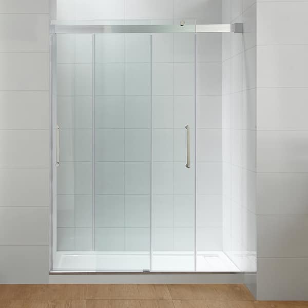 Shop Ove Decors Beacon Double Sliding Frosted Glass Shower Door Set Overstock 16417269