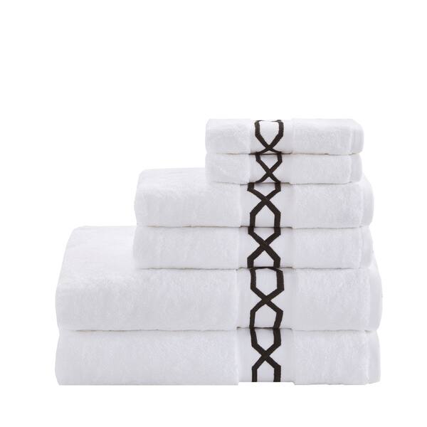 Madison Park Signature Parker Textured Solid Stripe 600GSM Cotton Bath Towel  6PC Set