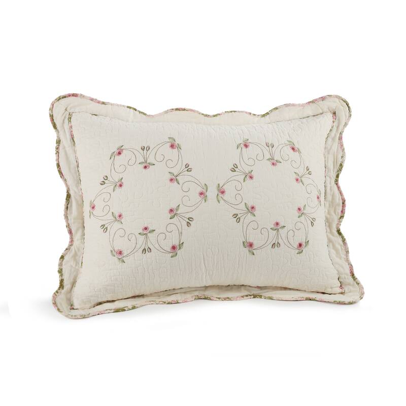 Modern Heirloom Felisa Floral Embroidered Pillow Sham