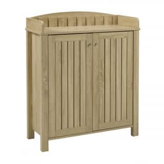 Shop Brassex Tan Wood Shoe Cabinet Free Shipping Today