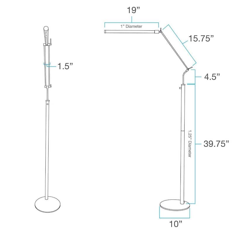 Slim High Power Dimmable LED Piano Floor Lamp