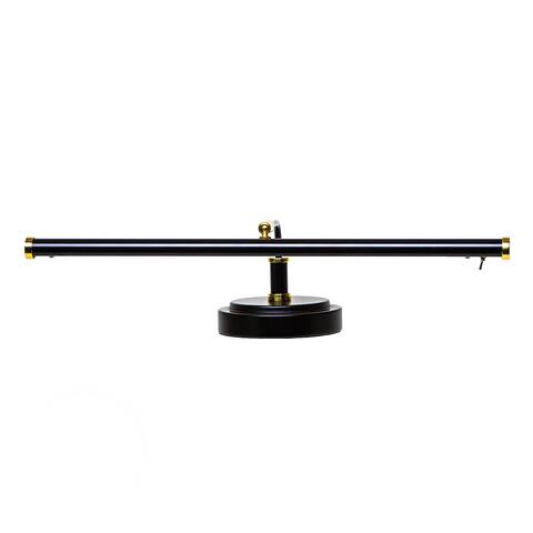 19 4-height LED Piano Lamp - Black/Brass Accents
