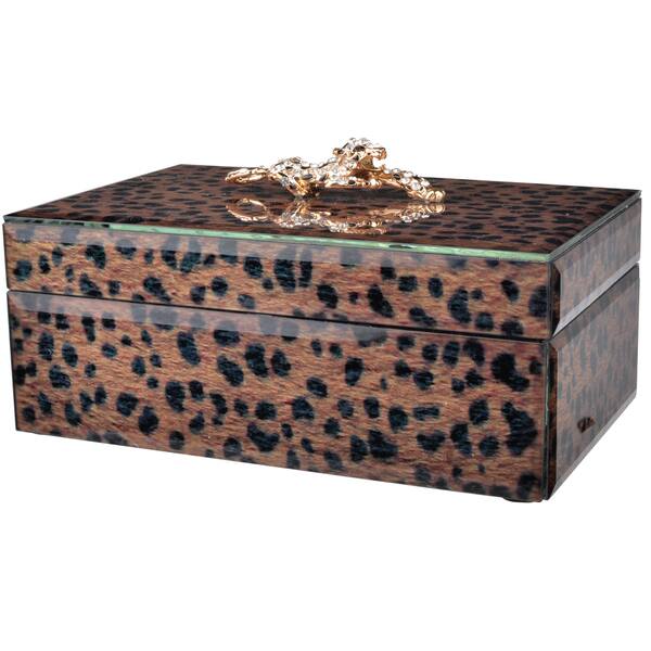 Safari Leopard Print Rectangle Box - Bed Bath & Beyond - 16429024