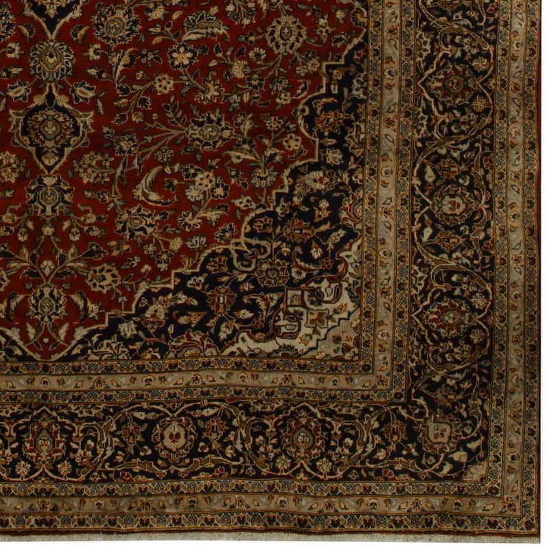 HERAT ORIENTAL Handmade One-of-a-Kind Kashan Wool Rug - 9'9 x 13'9