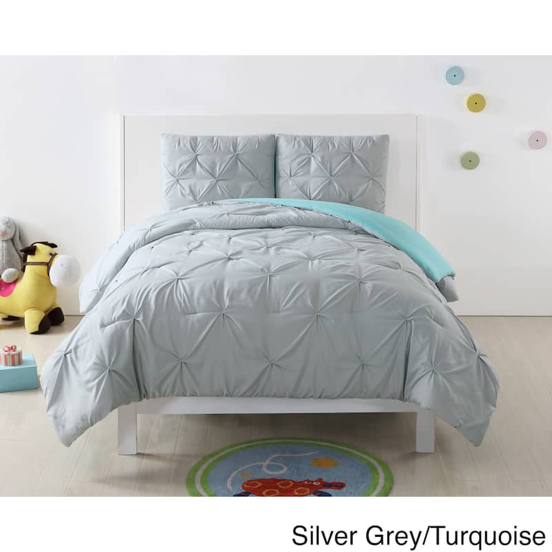 My World Pinch Pleat Solid 3-piece Duvet Set