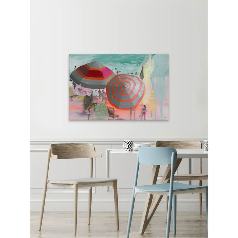 'Beach Festivities' Painting Print on Wrapped Canvas - Multi-Color